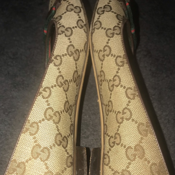 Auth Brown&Beige GG Mono Canvas Ballet Flat161837 - Picture 4 of 7